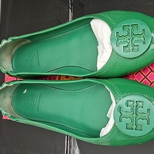 Tory burch minnie travel ballet with logo-soft naplak